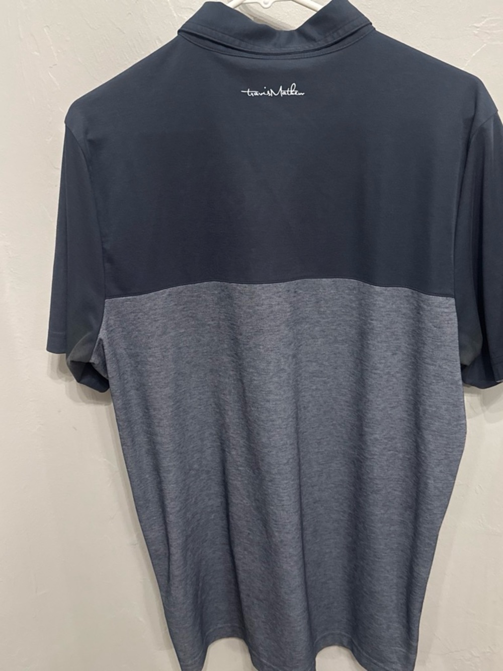 Travis Mathew Two-Tone Blue Performance Polo Large - Picture 3 of 5